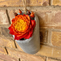 Red/Orange/Yellow Succulent in Hanging Vase
