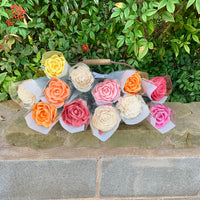 Long Stemmed Hand-made Wood Flowers