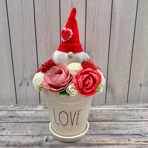 Rae Dunn Love Small Planter with Gnome