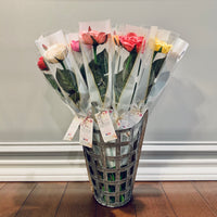 Long Stemmed Hand-made Wood Flowers