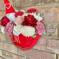 Rae Dunn Love Wall Heart Planter with Gnome