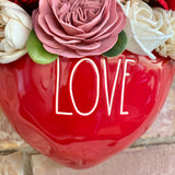 Rae Dunn Love Wall Heart Planter with Gnome