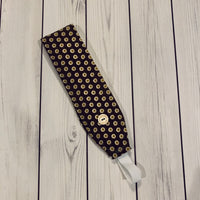 Handmade Buttoned Headbands - Small Brown Circles