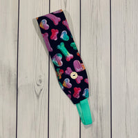 Handmade Buttoned Headbands - I <3 Dogs