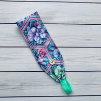 Handmade Buttoned Headbands - Hexagon Succulents