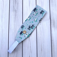 Handmade Buttoned Headbands - Cow Print