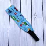 Handmade Buttoned Headbands - Construction Site