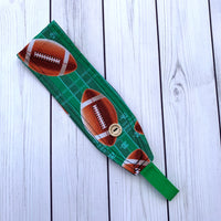 Handmade Buttoned Headbands - Football Fan