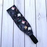 Handmade Buttoned Headbands - Cool Cats