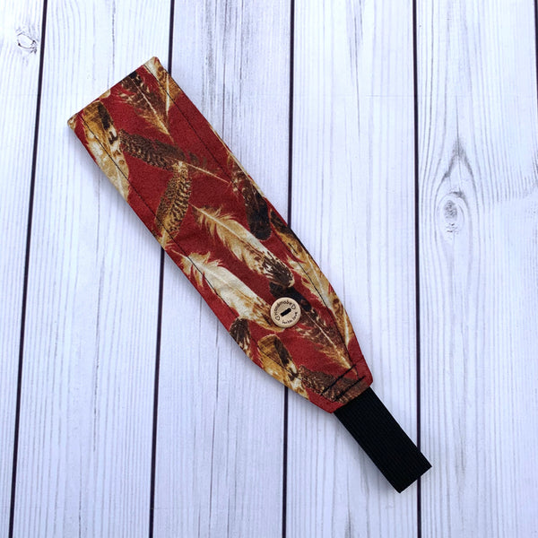 Handmade Buttoned Headbands - Southwest Feathers