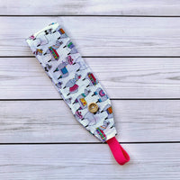 Handmade Buttoned Headbands - Llama Parade