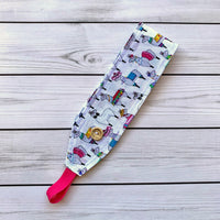 Handmade Buttoned Headbands - Llama Parade