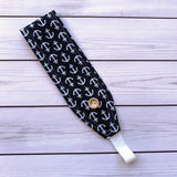 Handmade Buttoned Headbands - Navy Sailor