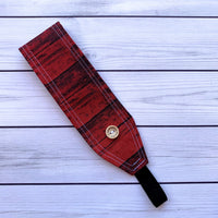 Handmade Buttoned Headbands - Red Barn Wood