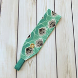 Handmade Buttoned Headbands - Flowering Teal