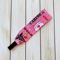 Handmade Buttoned Headbands - RN Pink