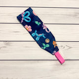 Handmade Buttoned Headbands - Navy Balloon Animals