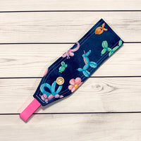 Handmade Buttoned Headbands - Navy Balloon Animals