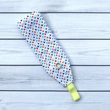 Handmade Buttoned Headbands - Rainbow Polka Dot