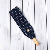 Handmade Buttoned Headbands - Navy Stars