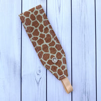 Handmade Buttoned Headbands - Giraffe Print