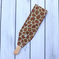 Handmade Buttoned Headbands - Giraffe Print