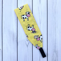 Handmade Buttoned Headbands - Smiling Cows