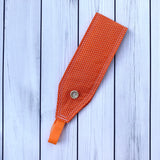 Handmade Buttoned Headbands - Orange Swiss Dots