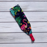 Handmade Buttoned Headbands - Tropical Flamingo