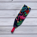 Handmade Buttoned Headbands - Tropical Flamingo