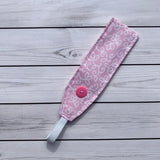 Handmade Buttoned Headbands - Pink Subtle Floral