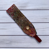 Handmade Buttoned Headbands - Maroon Pink/Yellow/Blue Floral