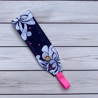 Handmade Buttoned Headbands - Navy & White Floral