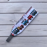 Handmade Buttoned Headbands - Choo Choo Train