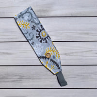 Handmade Buttoned Headbands - Gray Color Pop