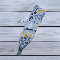 Handmade Buttoned Headbands - Gray Color Pop