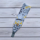 Handmade Buttoned Headbands - Gray Color Pop