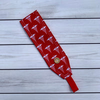 Handmade Buttoned Headbands - RN Red