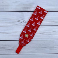 Handmade Buttoned Headbands - RN Red