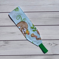 Handmade Buttoned Headbands - Tropical Sloths