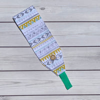 Handmade Buttoned Headbands - Yellow Tribal