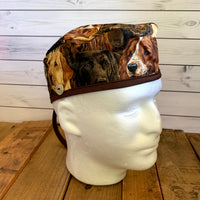 Handmade Buttoned Scrub Caps - Dog Lover