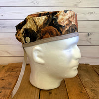 Handmade Buttoned Scrub Caps - Dog Lover