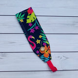 Handmade Buttoned Headbands - Tropical Flamingo