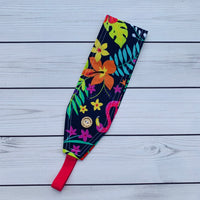 Handmade Buttoned Headbands - Tropical Flamingo