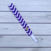 Handmade Buttoned Headbands - Purple Chevron