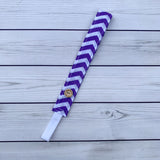 Handmade Buttoned Headbands - Purple Chevron
