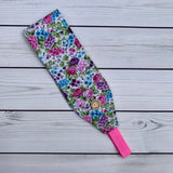 Handmade Buttoned Headbands - Purple & Turquoise Floral