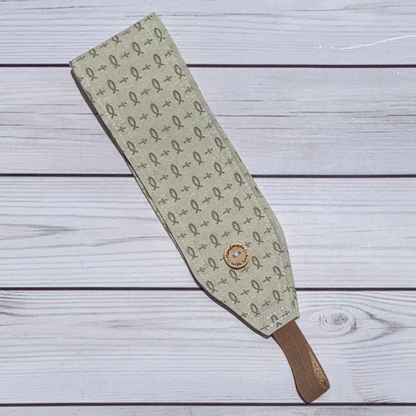 Handmade Buttoned Headbands - Ichthys and Cross