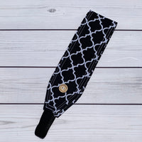 Handmade Buttoned Headbands - Black Genie